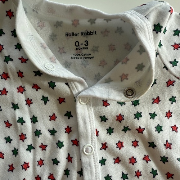 Roller Rabbit Infant Starry White Footie Pajamas – Size 0–3 Months - Picture 2 of 3